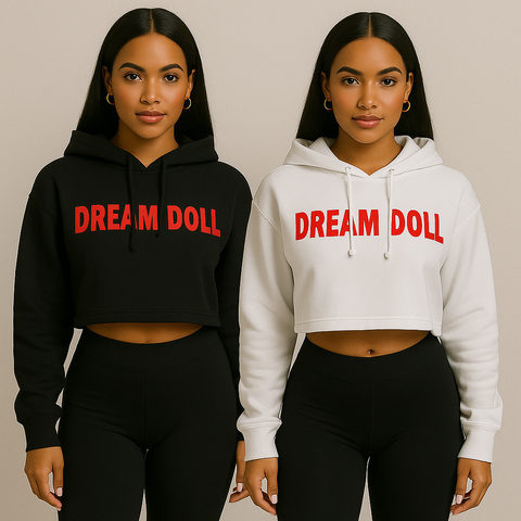 Dream Doll Crop Hoodie – Black or White